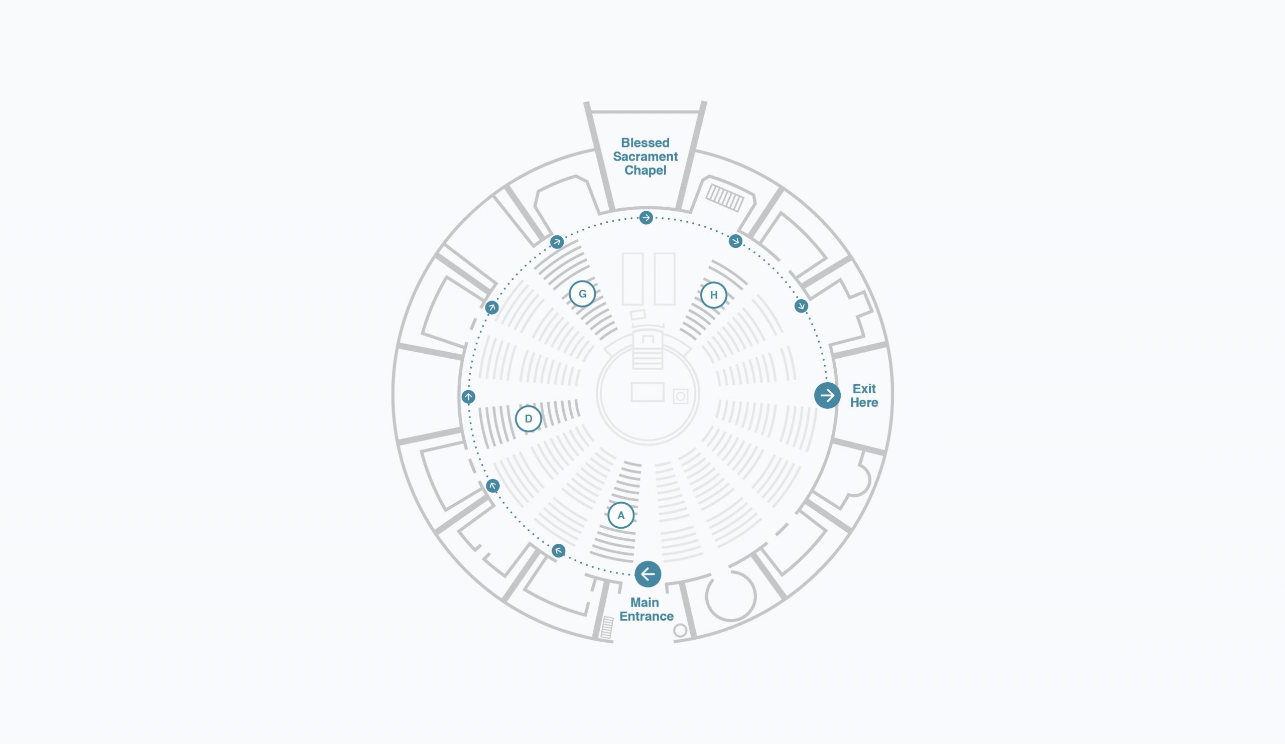 COVID Secure floor plan of the Metropolitan Cathedral Liverpool