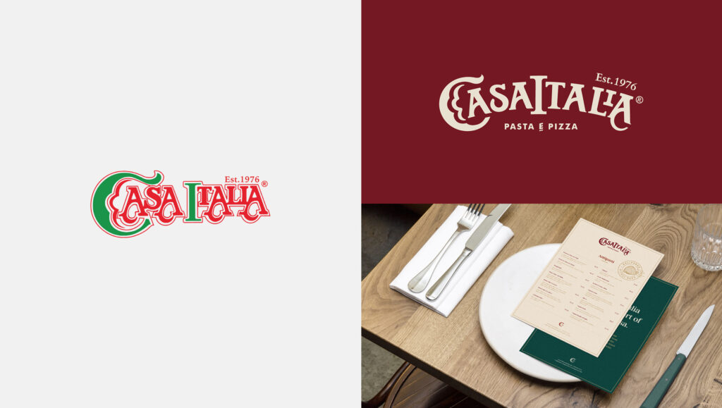 Casa Italia Brand Refresh showing old and new logos
