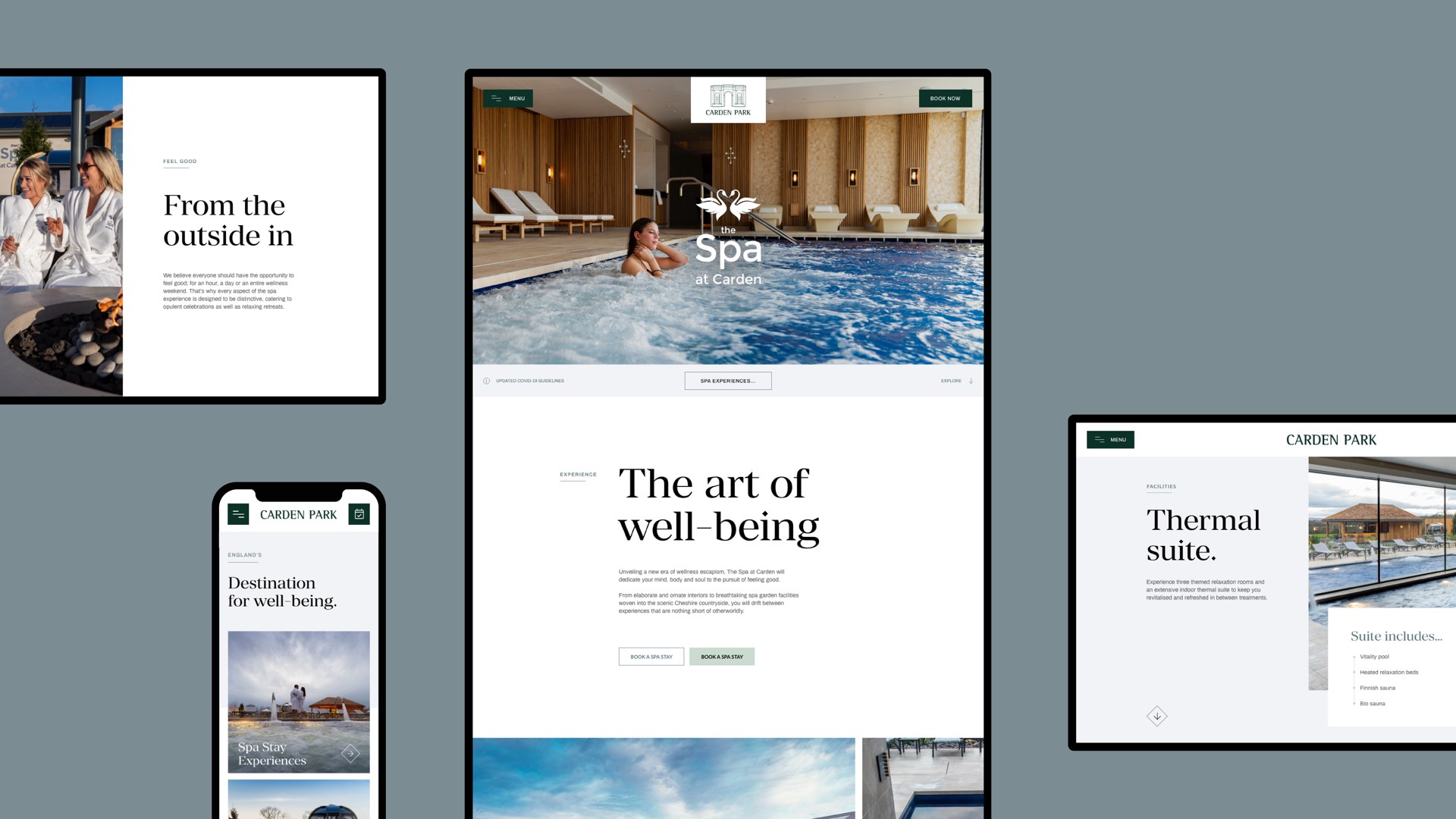 Carden Park — spa website layouts