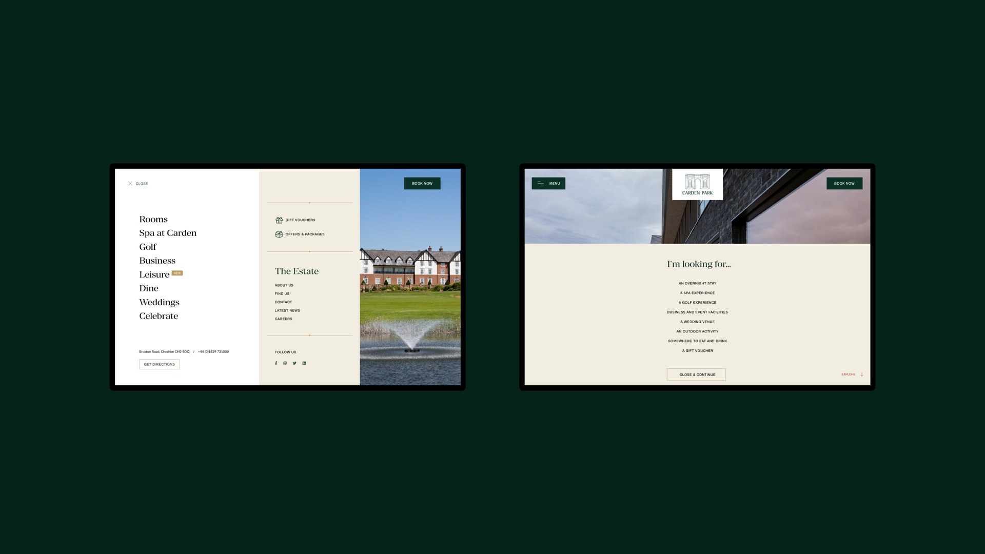 Carden Park — desktop navigation