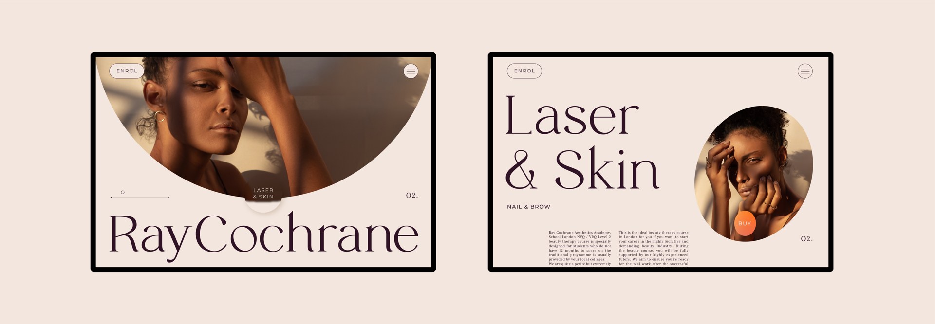 Ray Cochrane — desktop website layouts
