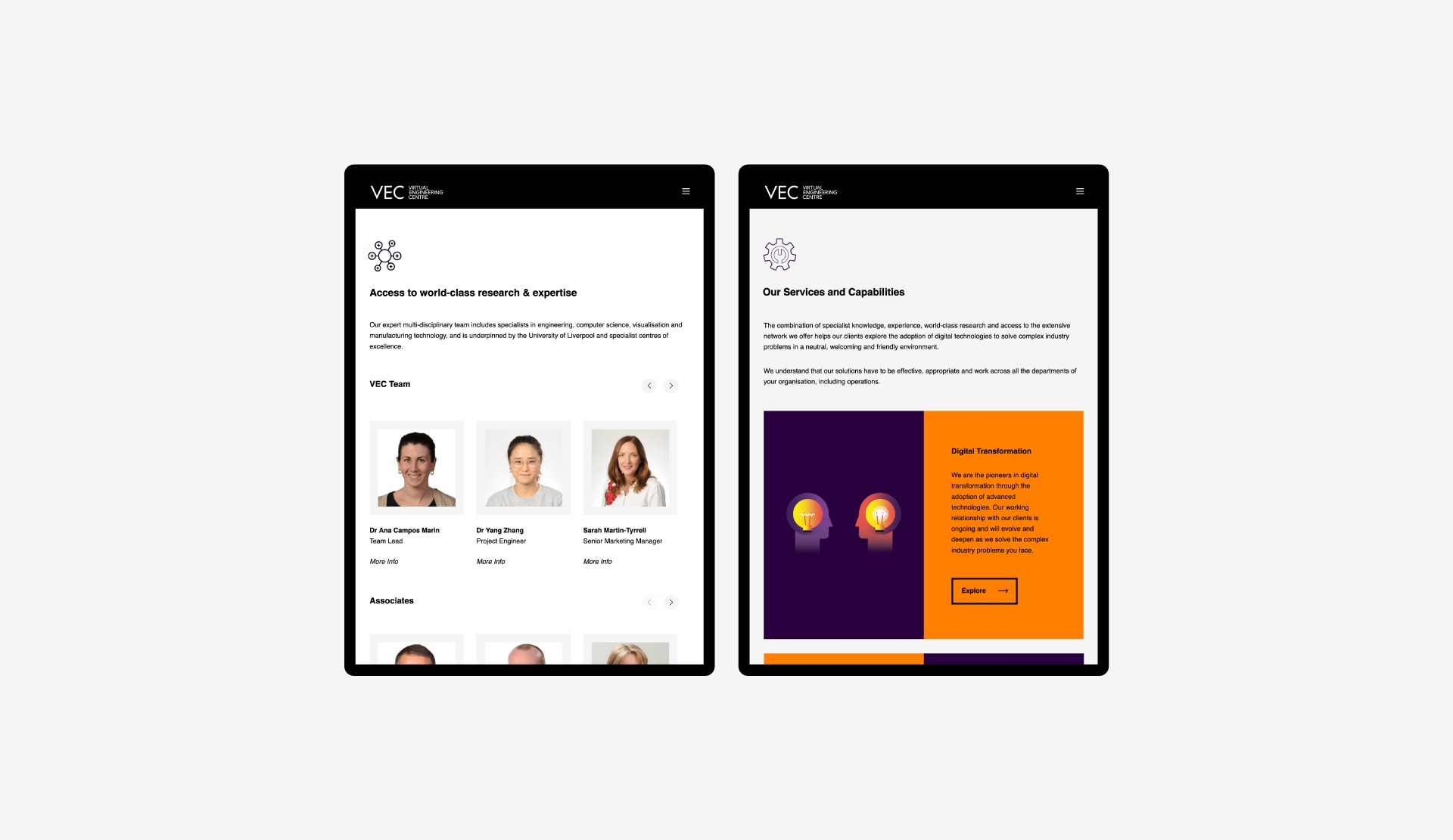 VEC — selected responsive website designs